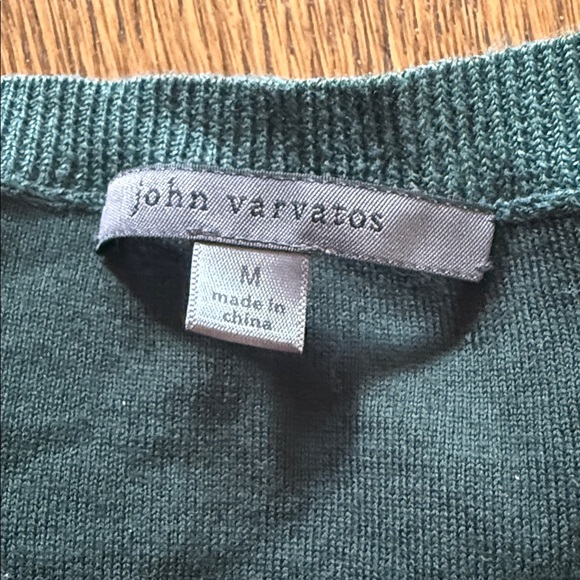 John Varvatos Collection Green Linen Crew Neck Sweater - Picture 8 of 14